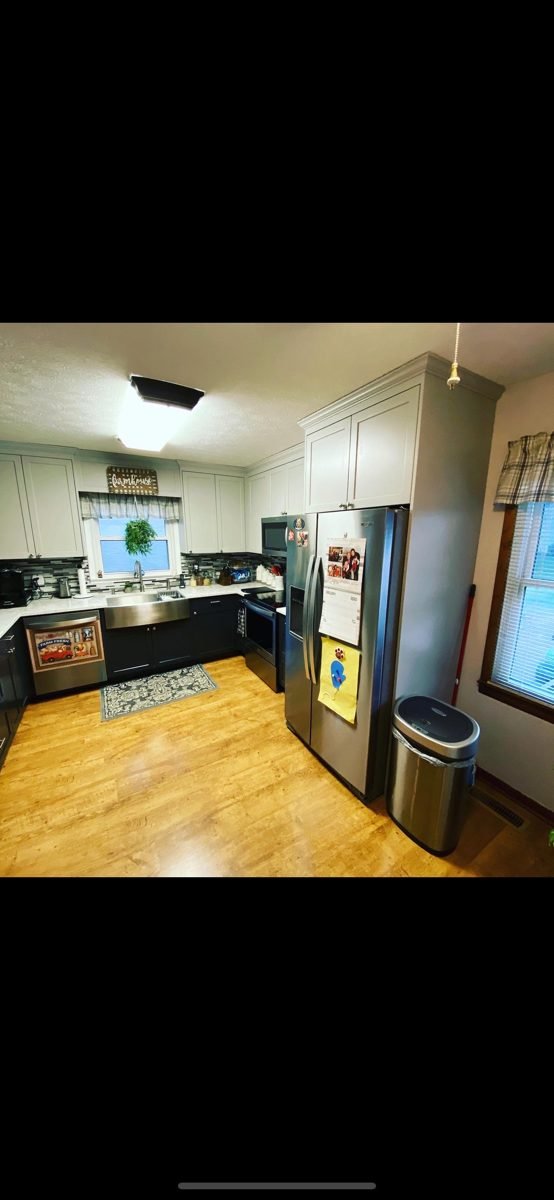 Kitchen with wood floors