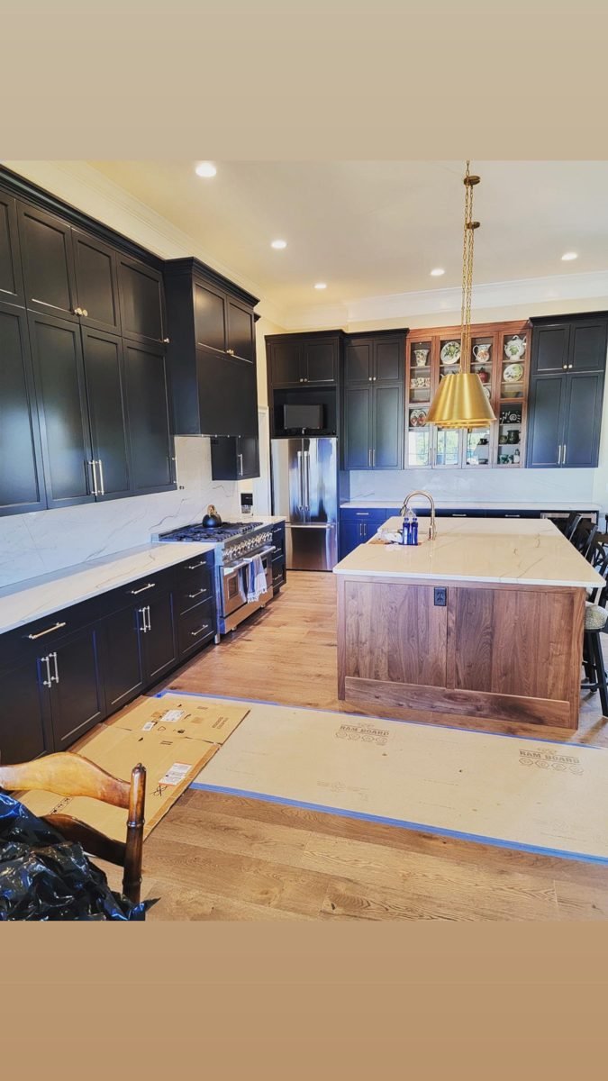 Black kitchen during remodeling