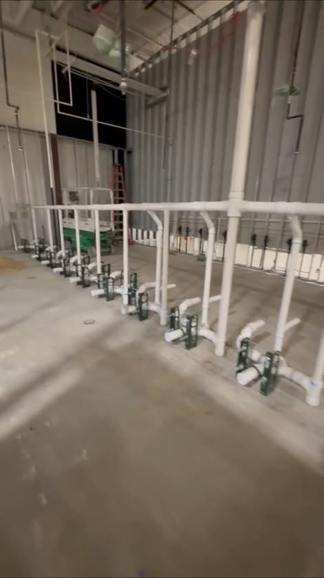 Commercial plumbing installation