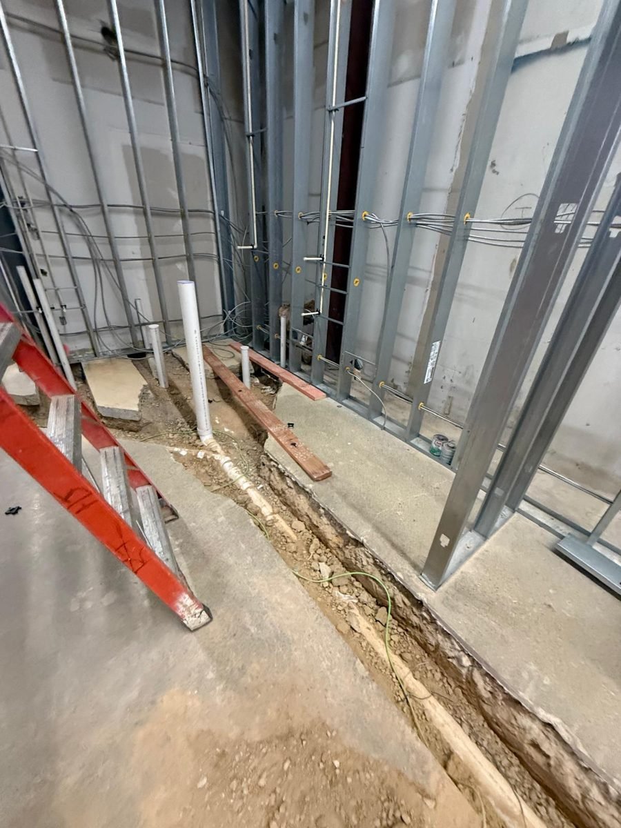 Commercial floor trench work
